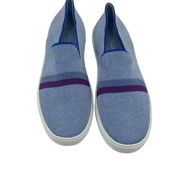 Rothy's The Original Stripe Slip On Sneaker Shoes Comfortable Blue Size W11 NWOT - Picture 3 of 11